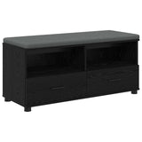 Hall Bench with Cushion with Drawer Black Oak 100 x 38 x 46 cm 891465
