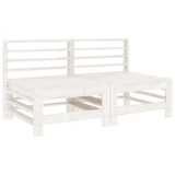 6 Piece Garden Lounge Set White Solid Wood Pine 3186474