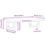 ZNTS Basin Shelf Wall Mounted Steel and Solid Wood Beech 3302359