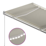 Manual Retractable Awning with LED 350x250 cm Cream 3068882