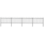 ZNTS Garden Fence with Hoop Top Steel 6.8x1 m Black 277659