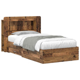 Bed Frame with Storage Old Wood 80 x 200 cm Engineered Wood 3433810