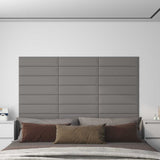Wall Headboard 12 pcs Light Grey 60 x 15 cm Fabric 42020531