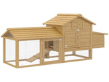 Small Chicken Coop with Run Hen House Poultry Coops Cages Nesting Box Wood 150.5 x 54 x 87cm T3398P347608