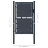 Garden Gate Steel 100x125 cm Anthracite 144519