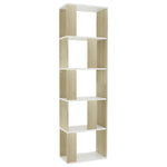 ZNTS Book Cabinet/Room Divider White and Sonoma Oak 45x24x159 cm Engineered Wood 800113