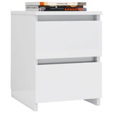 ZNTS Bedside Cabinets 2 pcs High Gloss White 30x30x40 cm Engineered Wood 800526