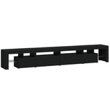 TV Cabinet with LED Lights Black 260x36.5x40 cm 3152819