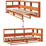 Bookcase Bed without Mattress Wax Brown 75x190cm Solid Wood Pine 3324525