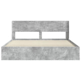 Bed Frame with Storage and Headboard Concrete Grey 180 x 200 cm 3414182