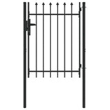 Fence Gate Grey 100 x 120 cm Powder coated steel 42008880