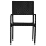 Garden Dining Chair Set of 2 Black PE rattan, steel Standard 318718