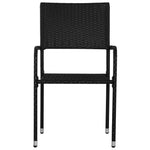 ZNTS Garden Dining Chairs 2 pcs Stackable Black Poly Rattan 318718