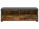 Hall Bench with Cushion with Drawer Smoked Oak 100 x 38 x 46 cm 891468