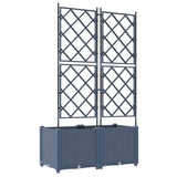 Garden Planter 2 pcs Grey 80 x 40 x 143 cm Plastic 42002861