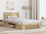 Bed Frame with Headboard Sonoma Oak 90 x 200 cm Engineered Wood 3408804