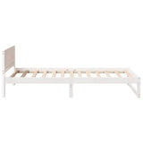 Bed Frame with Headboard White 90 x 200 cm Solid Pine Wood 873290