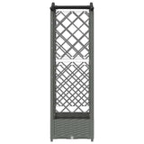 Raised Bed with Trellis and Roof Light Grey 124 x 40 x 125 cm 42032575