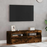 TV Cabinets 2 pcs with LED Lights Smoked Oak 60x35x40 cm 815679