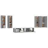 6 Piece TV Cabinet Set Grey Sonoma Engineered Wood 3114348