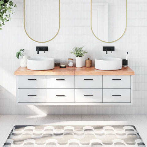 Bathroom Countertop Light Brown 180x50xcm Treated Solid Wood 3156166