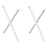 Dining Table Legs X-Shaped 2 pcs White 90x cm Steel 4012925