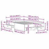 Bed Frame with Drawer Black Oak 120 x 200 cm Engineered Wood 3333971