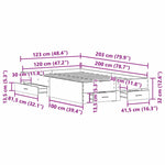 Bed Frame with Drawers Old wood 120 x 200 cm Engineered wood 3333969