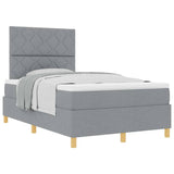 Box Spring Bed with Headboard Light grey 120 x 190 cm Fabric 3339679