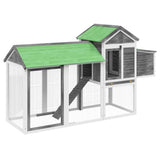 Chicken Coop Grey 193x65x117 cm Solid Wood Pine 172233
