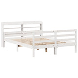 Bed Frame with Headboard without Mattress White 135x190 cm Double 3306675