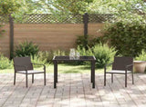 Garden Dining Set 3 pcs Brown and Black PE Rattan 3379044