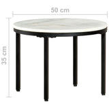 Coffee Table White and Black 50 cm Real Solid Marble 286411