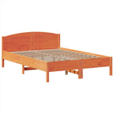 Bookcase Bed without Mattress Wax Brown 140x200cm Solid Wood Pine 3323145