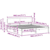 Bed Frame with Headboard Natural 180 x 200 cm Solid Pine Wood 872095