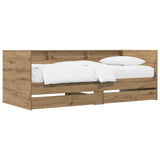 Bed Frame with Storage Artisian Oak 80 x 200 cm Engineered Wood 3429644