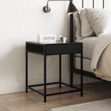 Bedside Table with Infinity LED Black 40x40x51 cm 3284091