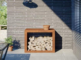 Firewood Rack 60x40x60 cm Weathering Steel 851009