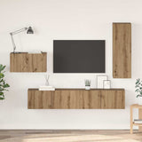 TV Cabinet Set with Drawer 4 pcs Artisan Oak Engineered Wood 3393263