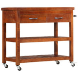 282753 Kitchen Trolley 100x48x89 cm Solid Acacia Wood