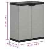340987 Garden Waste Cabinet Grey and Black 68x40x85 cm PP