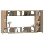 ZNTS 8 Piece TV Cabinet Set Sonoma Oak Engineered Wood 3114288