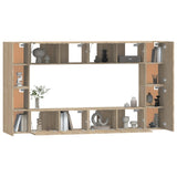 ZNTS 8 Piece TV Cabinet Set Sonoma Oak Engineered Wood 3114288