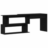 Desk Black Oak 200 x 50 x 76 cm Engineered Wood 862465