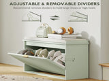 Elegant Eight Shoe Bench, with Top Seat - Green T3398P344254