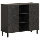 Side Cabinet Black Solid mango wood, engineered wood, iron 356847