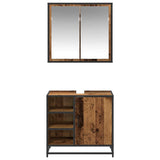 Bathroom Furniture Set with Door 2 pcs Old Wood Engineered Wood 3402402