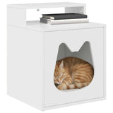 Cat House Gloss White 42.5 x 40 x 53.5 cm Engineered Wood 8000693