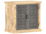 Sideboard with Steel Doors 60x35x75 cm Solid Mango Wood 289094