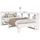 Bookcase Bed without Mattress White 75x190cm Solid Wood Pine 3324563